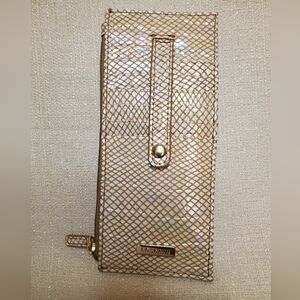 Brahmin Tiramisu Iridescent Python Brown Slim Credit Card Wallet